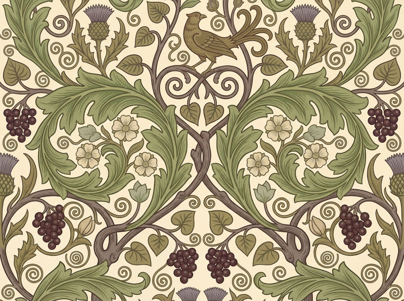 Arts & Crafts Vine — Scenic Mural Wallpaper