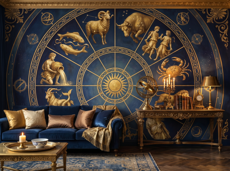 Zodiac Wheel — Mural Wallpaper