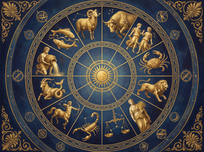 Zodiac Wheel — Mural Wallpaper
